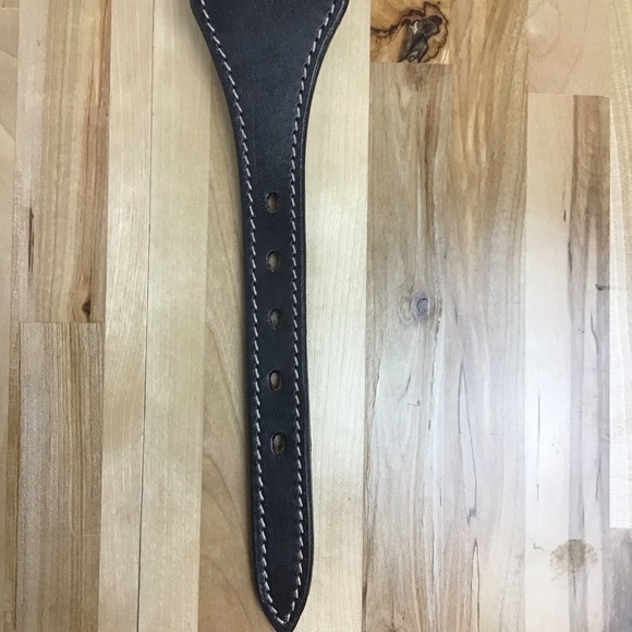 Madcow genuine leather contemporary country vibe dog collar handmade black red - Picture 7 of 14